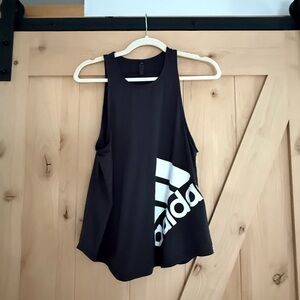 Adidas Women's Black and White Logo Tank Top- Size Medium